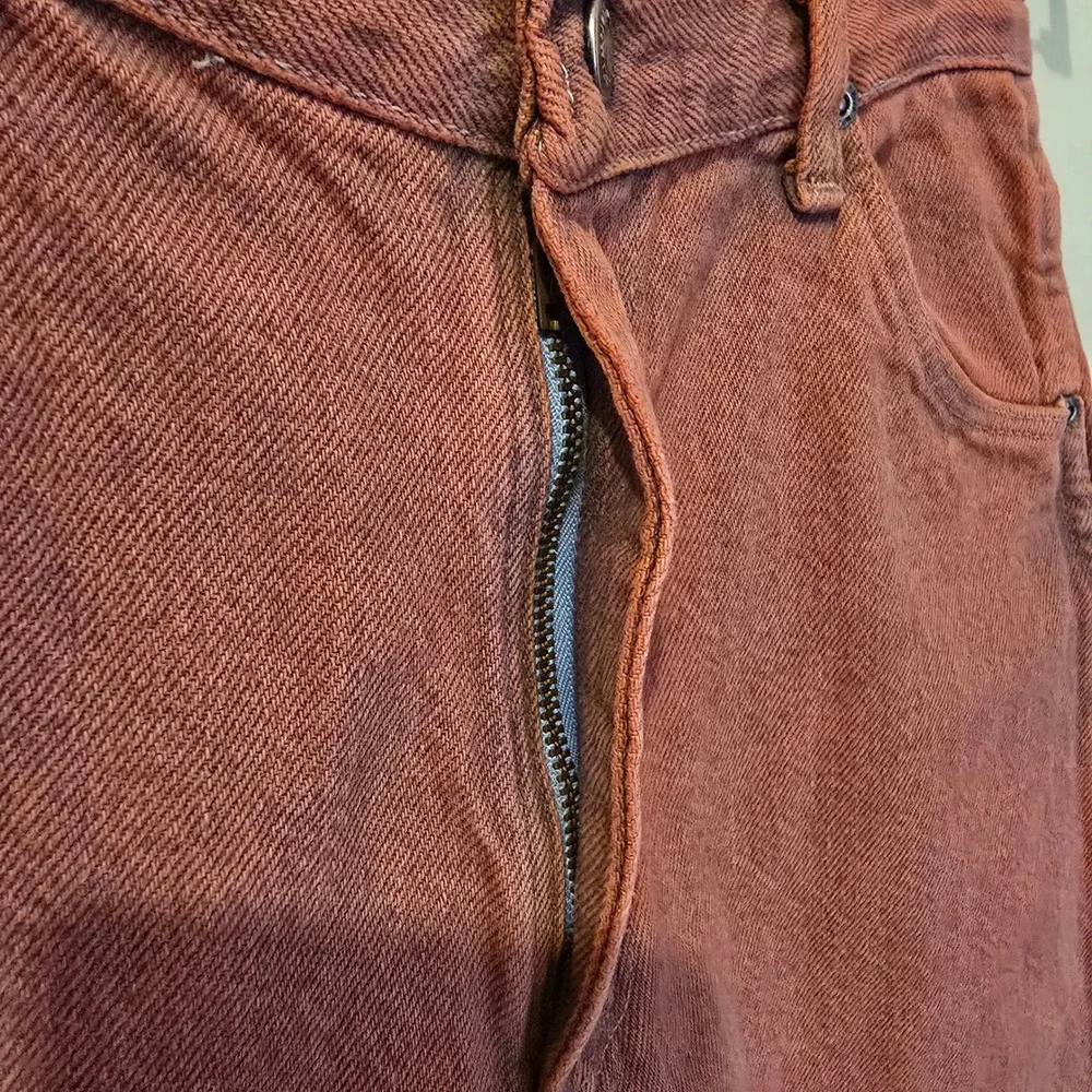Vintage Wrangler High Waisted Cut Off Denim Shorts Rust Orange Terracotta 28